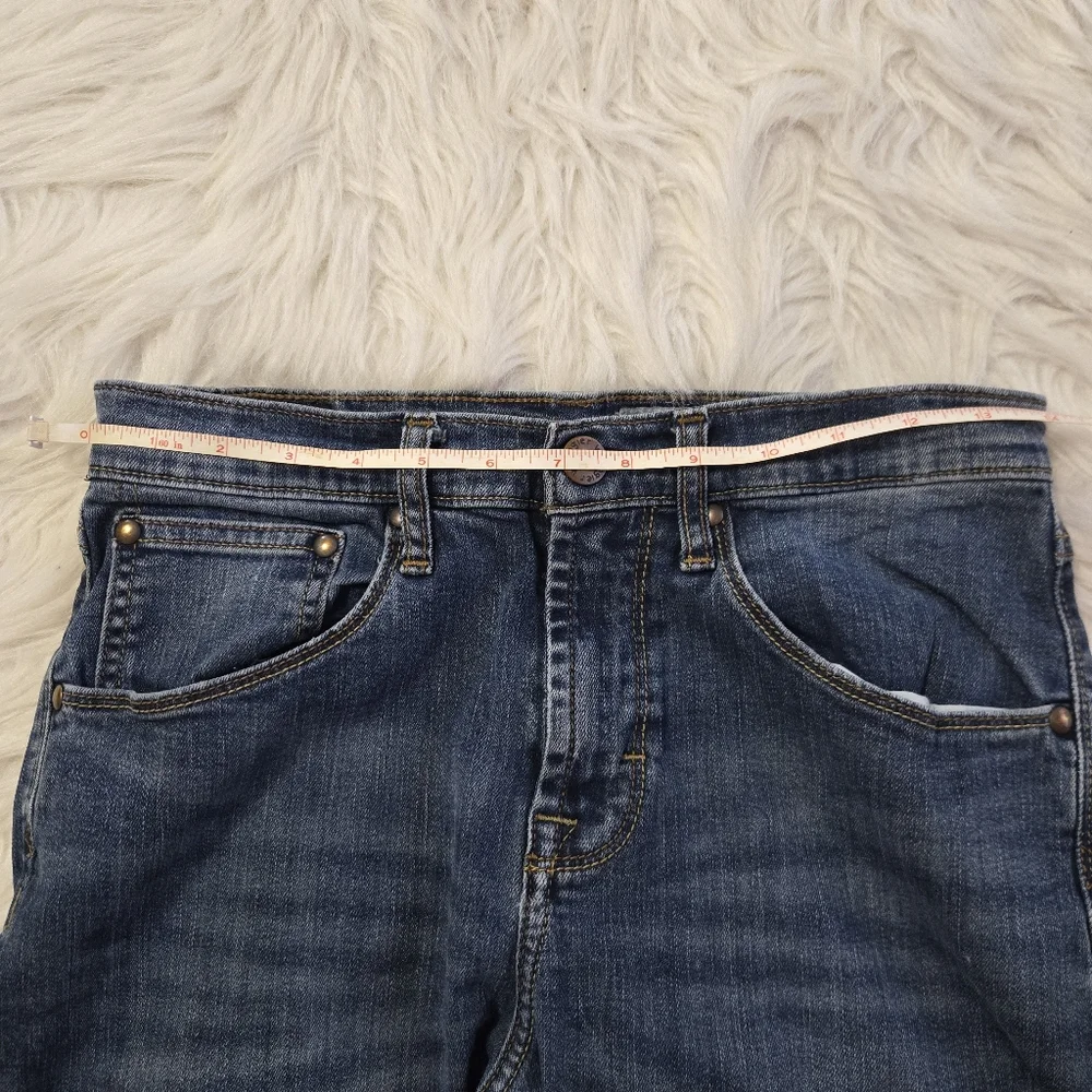 WRANGLER Men's Slim‎ Straight Leg Jeans Size 29x30 Medium Wash Distressed